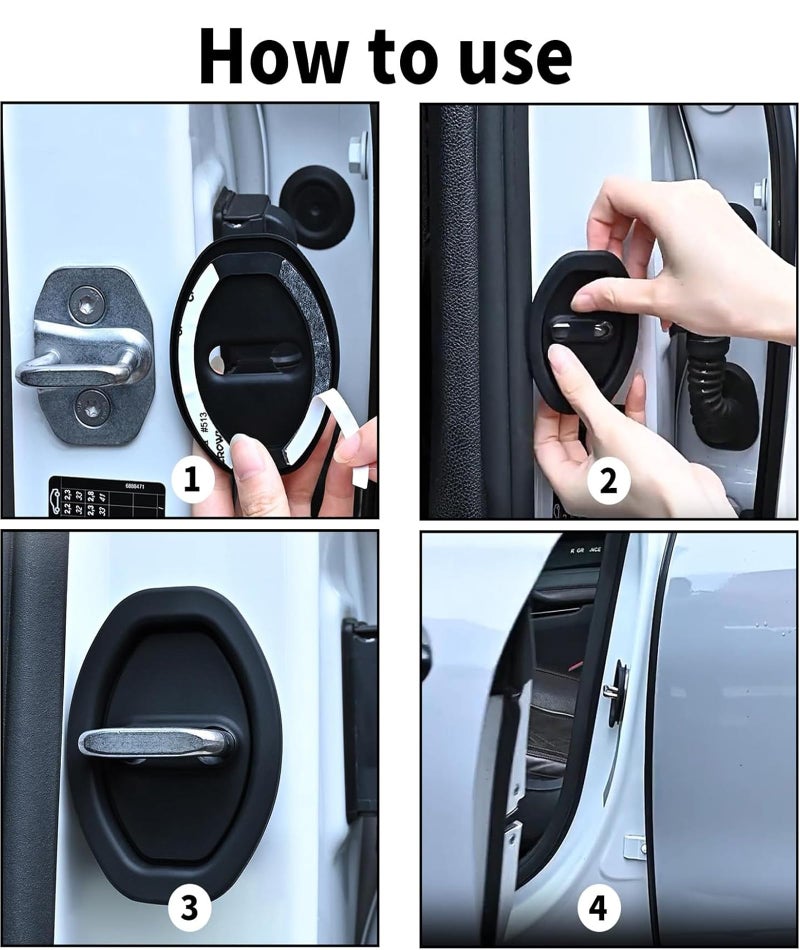 RupeeRise 8 Pcs Car Door Lock Knobs, Universal Anti-Rust Latch Cover + Inner Pull Pins for Car Door Trim, Bumper, Sill Protection & Decoration - Image 5