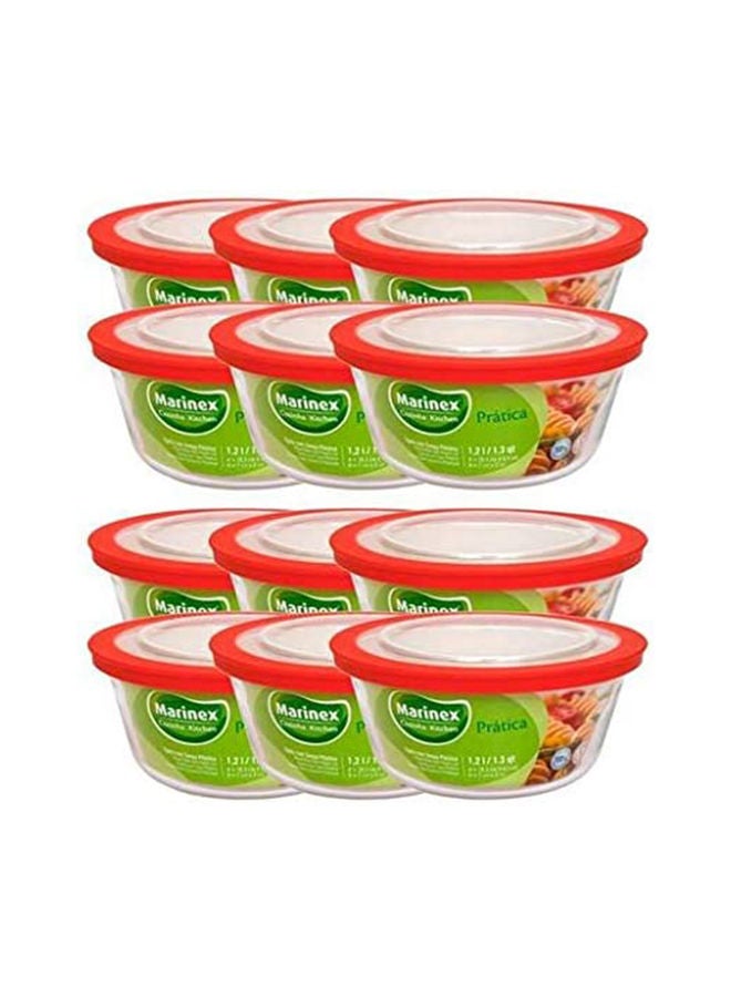 Marinex وعاء مارينيكس دائري مع غطاء بلاستيكي شفاف 1.2 لتر - Image 1