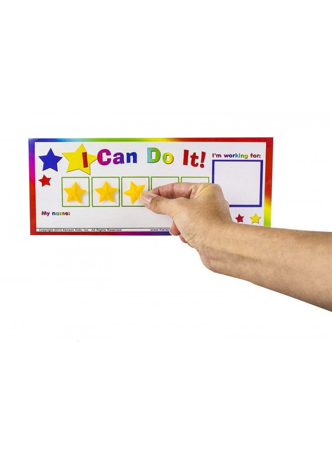 Kenson Kids Kenson Kids I Can Do It! Token Board. Colorful Magnetic Rewards Chart with Positive-Reinforcement Stars and Customizable Goal Box. Great for Ages 3-10. Measures 5-Inches by 11-Inches  - Image 3