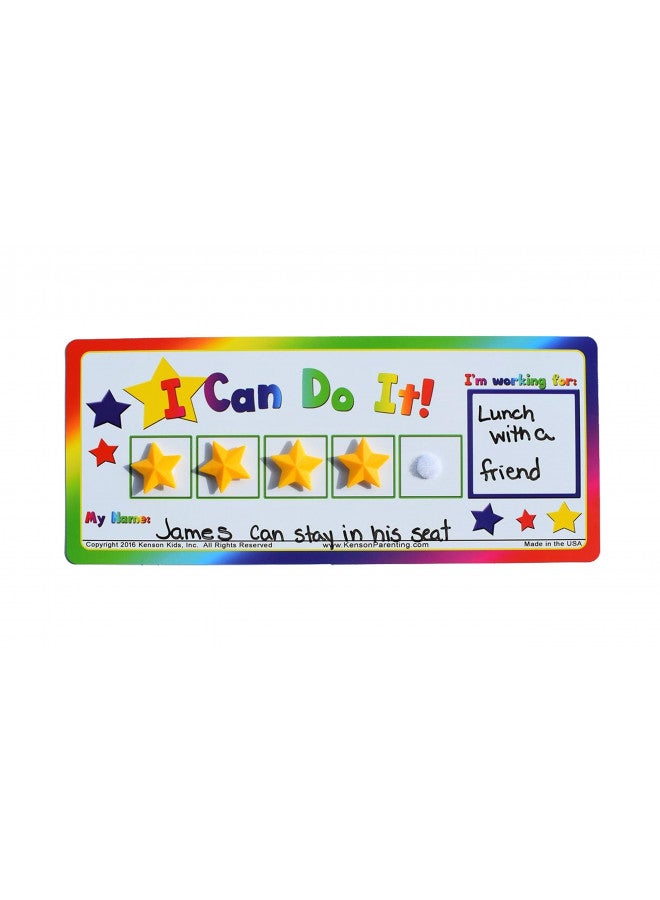 Kenson Kids Kenson Kids I Can Do It! Token Board. Colorful Magnetic Rewards Chart with Positive-Reinforcement Stars and Customizable Goal Box. Great for Ages 3-10. Measures 5-Inches by 11-Inches  - Image 4