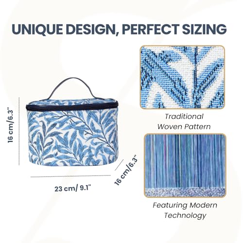 Signare Tapestry Toiletry Bag Makeup Organizer bag for Women with Light Blue William Morris Willow Bough Design (TOIL-WIOW) - Image 3