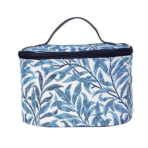 Signare Tapestry Toiletry Bag Makeup Organizer bag for Women with Light Blue William Morris Willow Bough Design (TOIL-WIOW) - Image 1