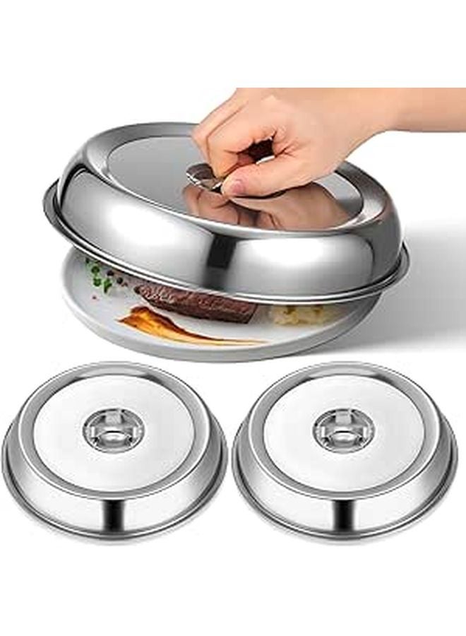 3Pcs 26cm Stainless Steel Food Dome Covers For Bbq Grill Steak Kitchen Serving Dish - Image 1