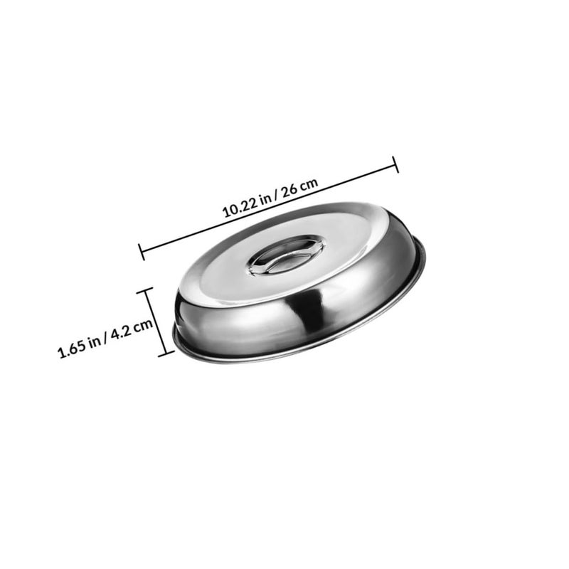 3Pcs 26cm Stainless Steel Food Dome Covers For Bbq Grill Steak Kitchen Serving Dish - Image 3