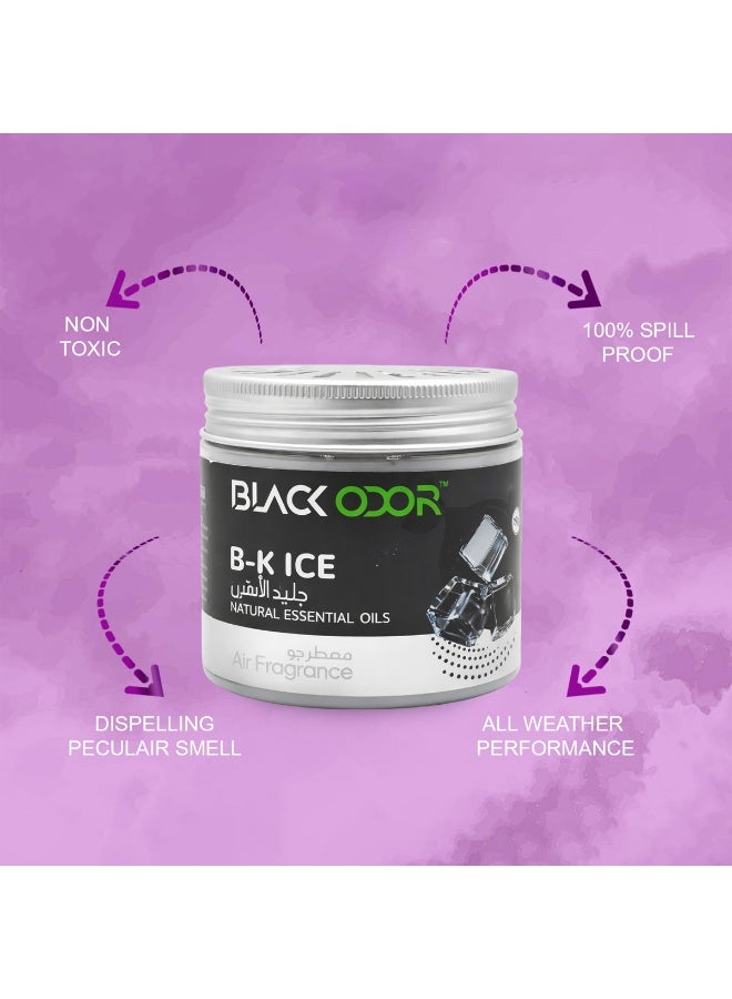 BLACK ODOR B-K ICE Car Air Freshener Gel with Natural Essential Oils, Non Toxic 100% Spill Proof Long Lasting Air Fragrance for Car Cup Holder Dashboard Office Bedroom Living Room - Image 2