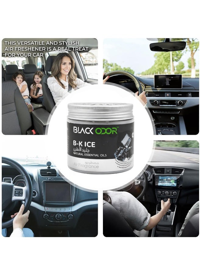 BLACK ODOR B-K ICE Car Air Freshener Gel with Natural Essential Oils, Non Toxic 100% Spill Proof Long Lasting Air Fragrance for Car Cup Holder Dashboard Office Bedroom Living Room - Image 4
