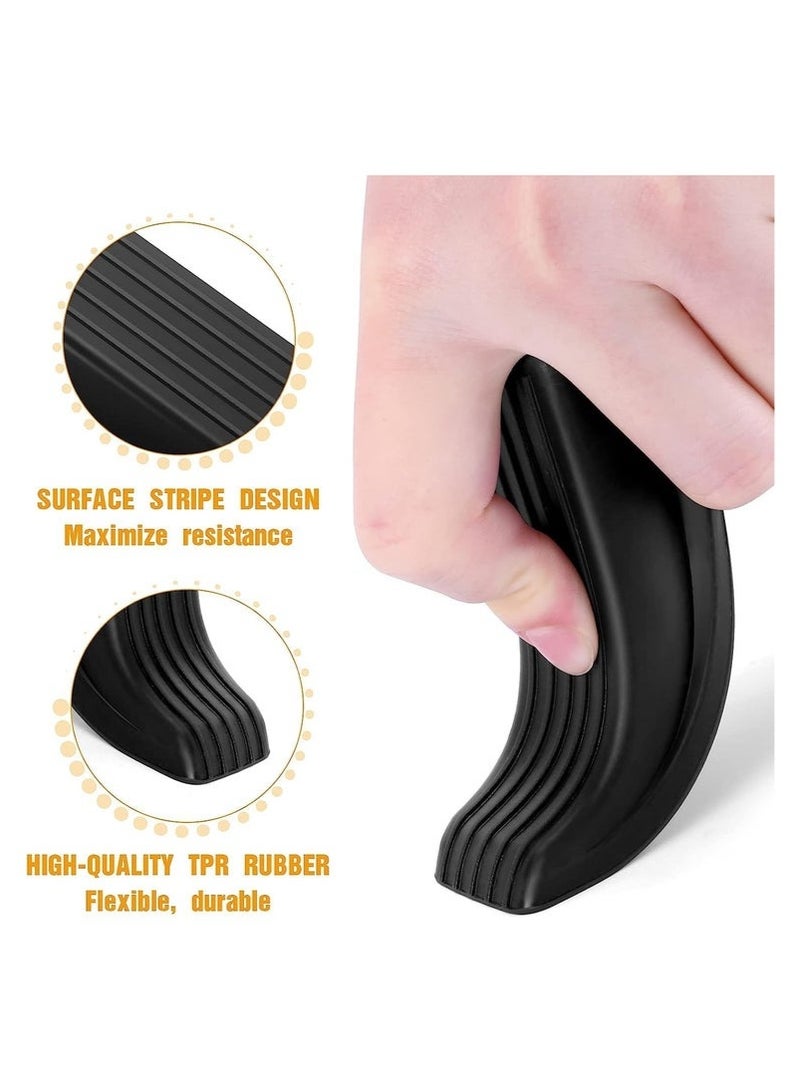 BAEKO 4 Packs Door Stoppers, Large Rubber Door Stoppers Wedge with Multi Surface Design, Door Stoppers for Bottom, Prevent the Lock-Outs, Floor Sturdy Stackable Door Stop (Black) - Image 3