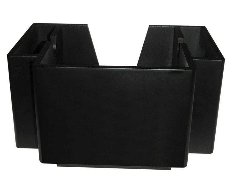 YISHIDA Wooden Classic Black 2 Pocket Napkin Bar Caddy Straw Holder