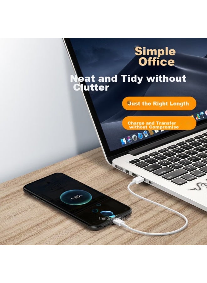 trendsetter Dual Type-c Data Cable, Short Charging Cable For Power Bank, 65w Pd Fast Charging Cable, Suitable For Asus Rog, Oneplus, Red Magic, Lenovo, Huawei Phones And Tablets, Data Transfer And Charging Cable - Image 5