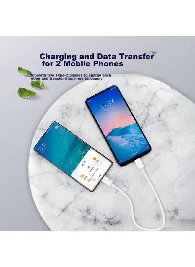 trendsetter Dual Type-c Data Cable, Short Charging Cable For Power Bank, 65w Pd Fast Charging Cable, Suitable For Asus Rog, Oneplus, Red Magic, Lenovo, Huawei Phones And Tablets, Data Transfer And Charging Cable - Image 2