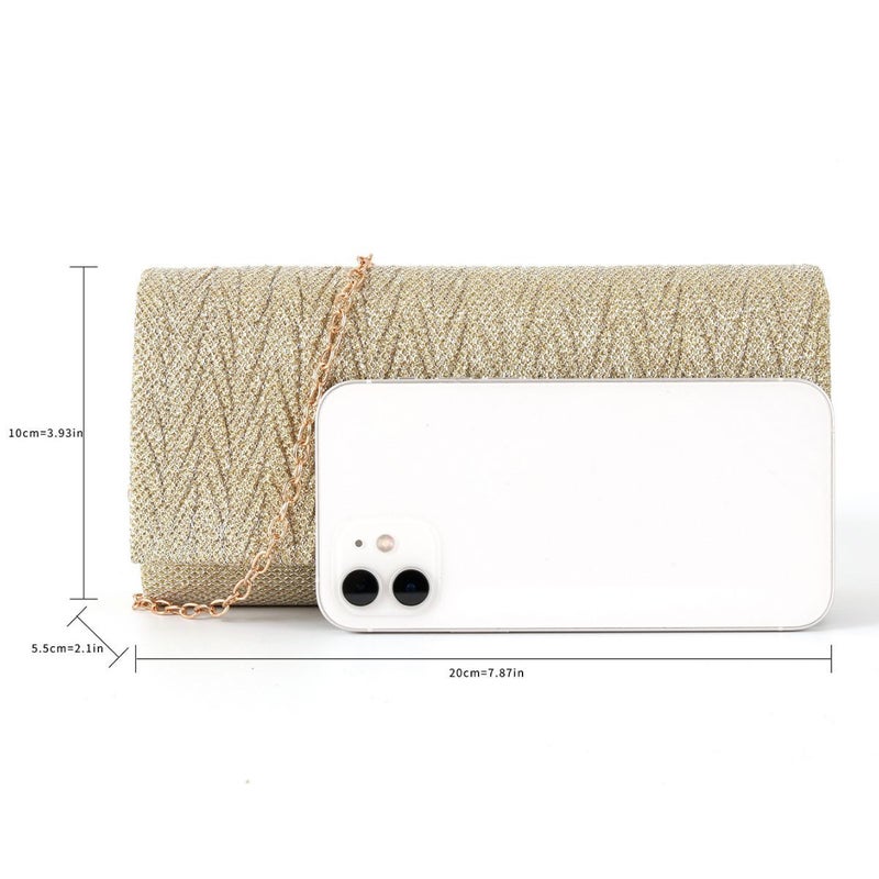 Clutch Bag Women'S Evening Bag Colorful Shiny Pleated Evening Bag Round Bottom Messenger Bag - Image 3