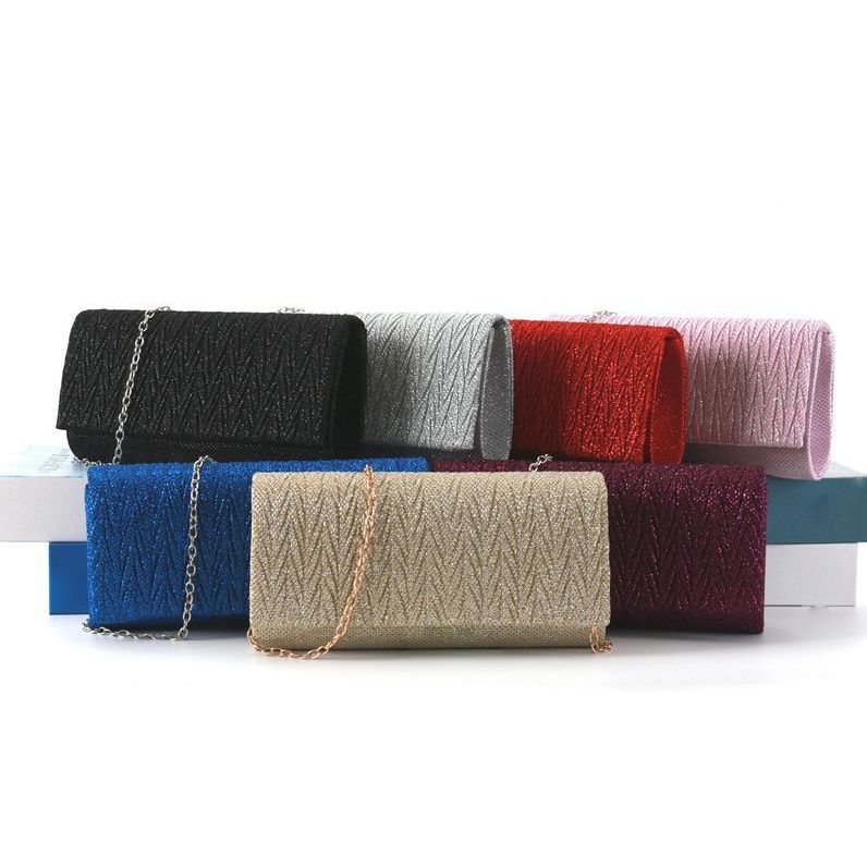 Clutch Bag Women'S Evening Bag Colorful Shiny Pleated Evening Bag Round Bottom Messenger Bag - Image 2
