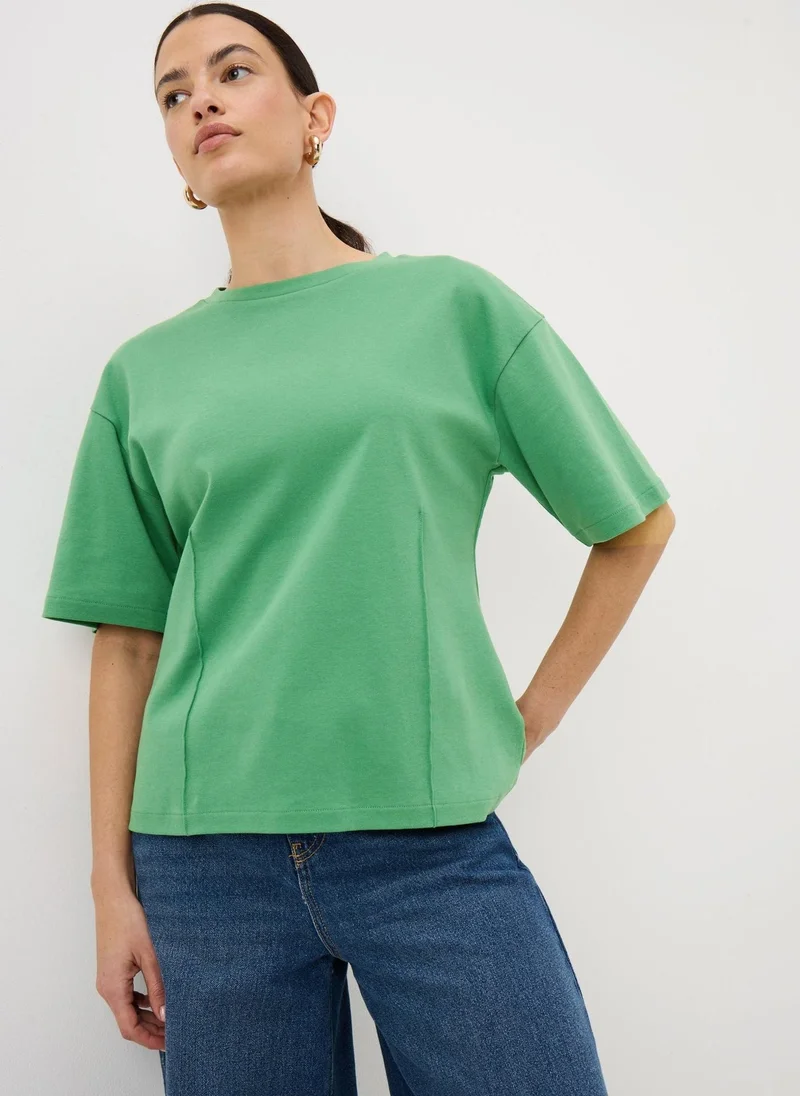 Matalan Green Seam Detail Top