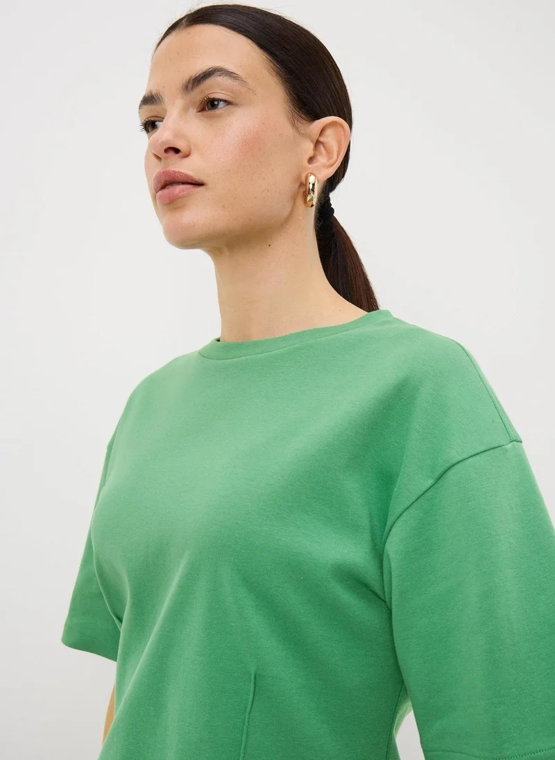 Matalan Green Seam Detail Top