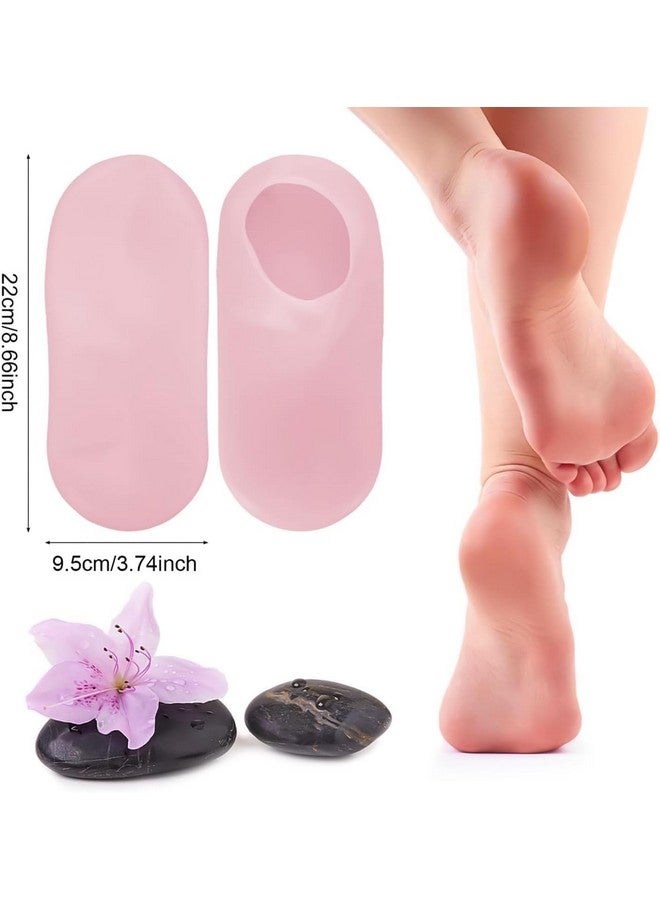 Gnanex جوارب سيليكون للعناية بالكعب المرطب من جاناكس، جوارب جل سبا للنساء، جوارب سيليكون للرجال، جوارب ترطيب القدم للنساء، جوارب بيديكور سبا، جوارب مقاومة للماء للسبا (متعدد الألوان، 1 زوج) - Image 2