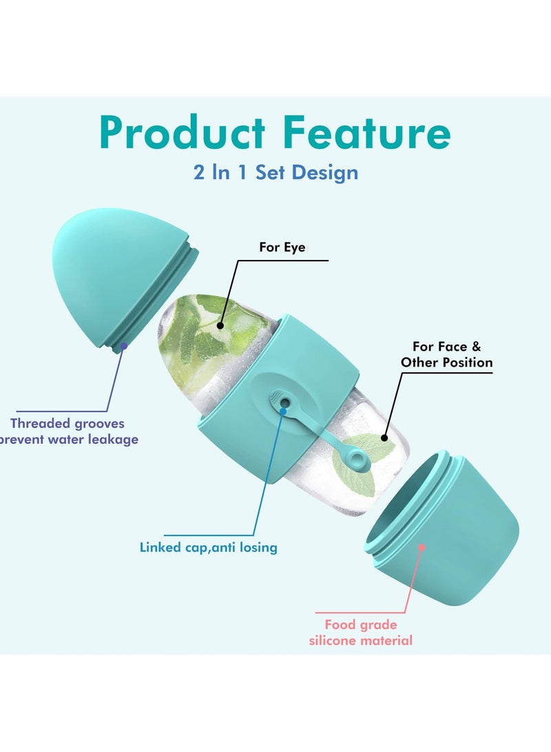 جلوسكي أسطوانة الثلج للوجه والعين ، الجمال الوجه حامل الثلج العفن الوجه انتفاخ تخفيف تدليك أدوات العناية بالبشرة لإضاءة تشحيم تقلص المسام وإزالة الخطوط الدقيقة - Image 2