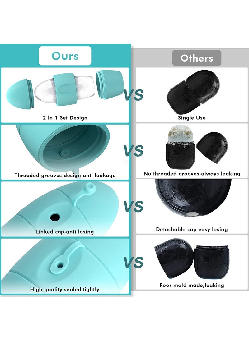 جلوسكي أسطوانة الثلج للوجه والعين ، الجمال الوجه حامل الثلج العفن الوجه انتفاخ تخفيف تدليك أدوات العناية بالبشرة لإضاءة تشحيم تقلص المسام وإزالة الخطوط الدقيقة - Image 4