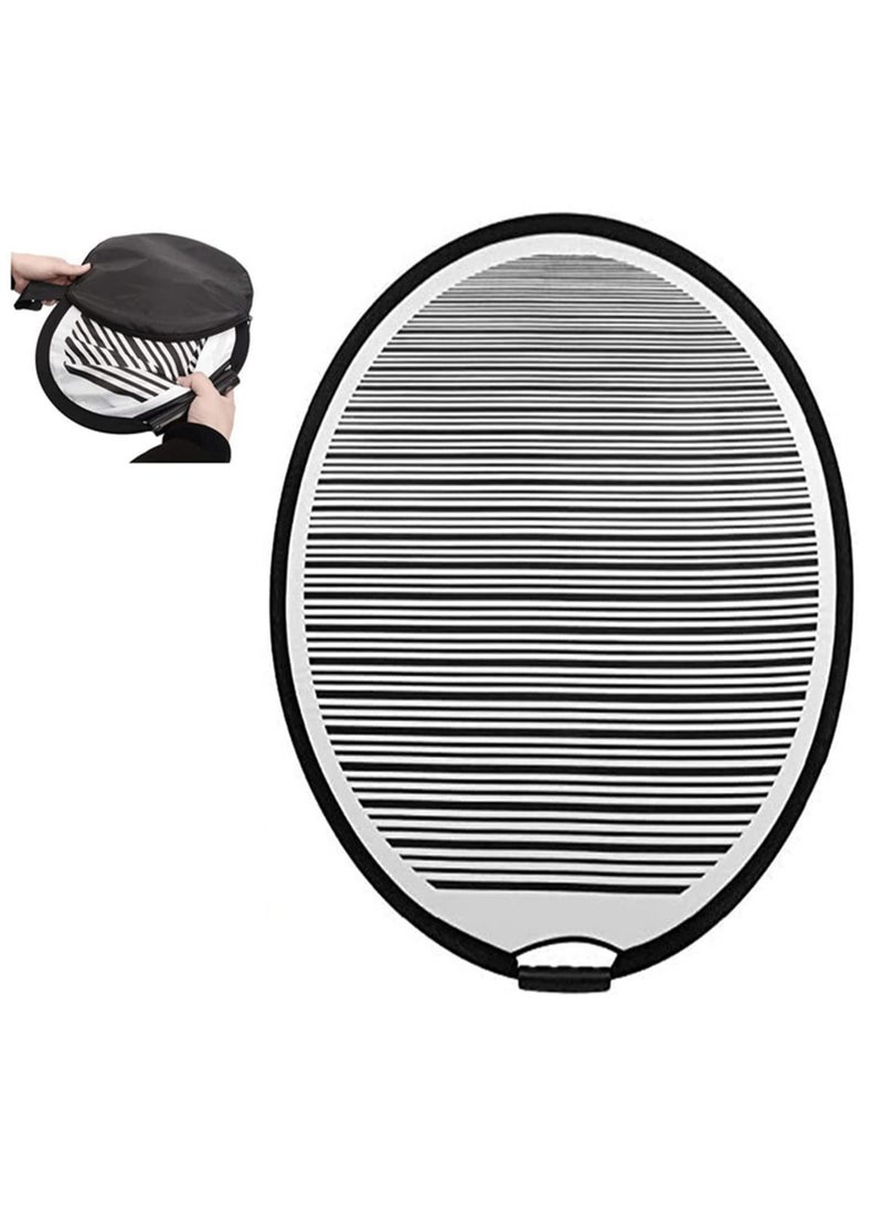 1 حزمة لوحة عاكسة ضوئية دائرية قابلة للطي مرنة مقاس 80 سم مع خطوط وبطانة PDR، أداة محمولة مصممة لإصلاح انبعاجات جسم السيارة - Image 1