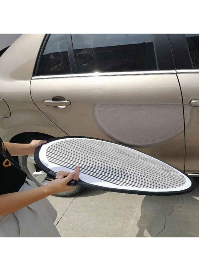 1 حزمة لوحة عاكسة ضوئية دائرية قابلة للطي مرنة مقاس 80 سم مع خطوط وبطانة PDR، أداة محمولة مصممة لإصلاح انبعاجات جسم السيارة - Image 3