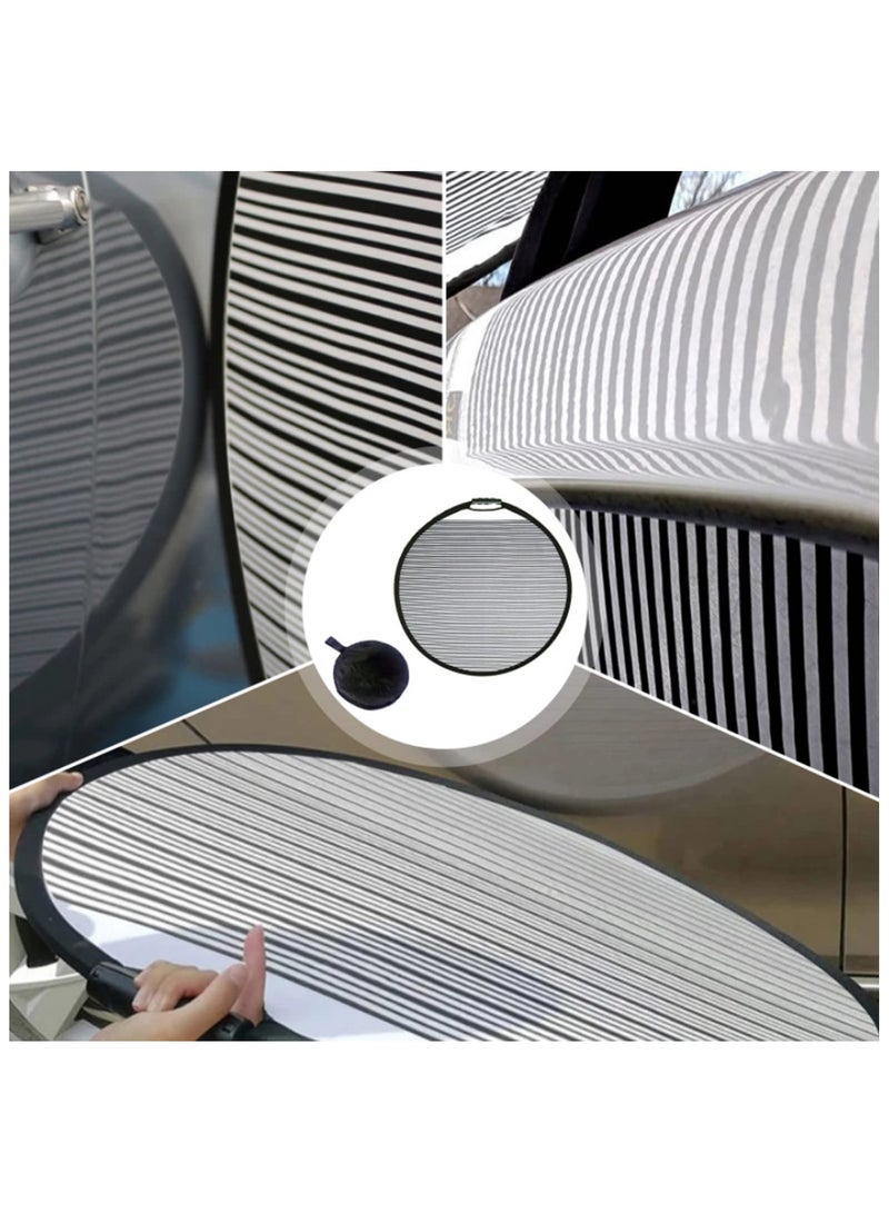 1 حزمة لوحة عاكسة ضوئية دائرية قابلة للطي مرنة مقاس 80 سم مع خطوط وبطانة PDR، أداة محمولة مصممة لإصلاح انبعاجات جسم السيارة - Image 4