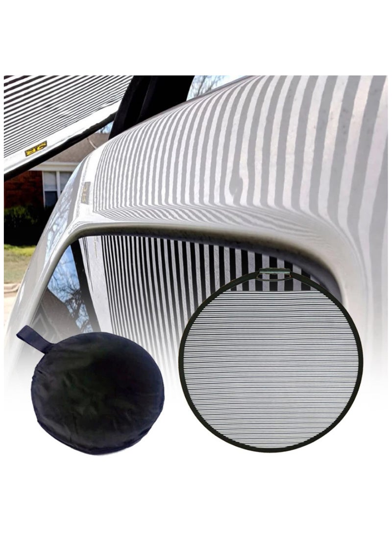 1 حزمة لوحة عاكسة ضوئية دائرية قابلة للطي مرنة مقاس 80 سم مع خطوط وبطانة PDR، أداة محمولة مصممة لإصلاح انبعاجات جسم السيارة - Image 5