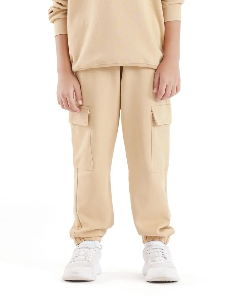رير ونز Rare Ones Kids Firot Dusky Yellow Cotton Solid Trackpant