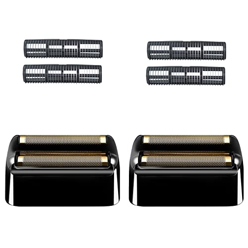AIJALY 2 Pack Shaver Replacement Foil and Cutters Compatible with BaBylissPRO Double FXFS2 Metal Shaver foil Replacement,Black - Image 1