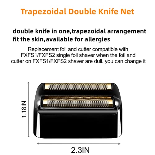 AIJALY 2 Pack Shaver Replacement Foil and Cutters Compatible with BaBylissPRO Double FXFS2 Metal Shaver foil Replacement,Black - Image 3