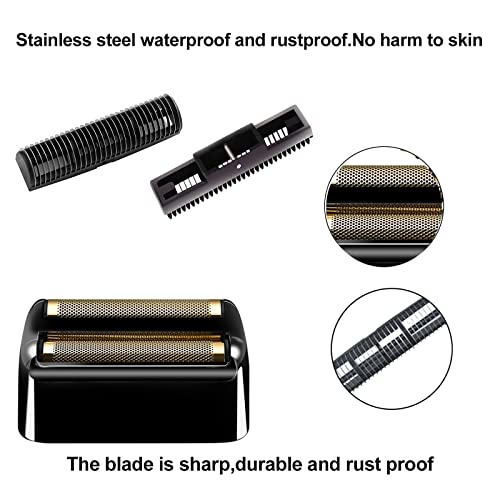 AIJALY 2 Pack Shaver Replacement Foil and Cutters Compatible with BaBylissPRO Double FXFS2 Metal Shaver foil Replacement,Black - Image 5