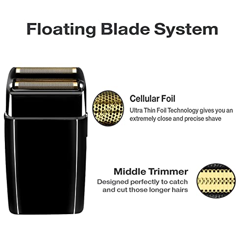 AIJALY 2 Pack Shaver Replacement Foil and Cutters Compatible with BaBylissPRO Double FXFS2 Metal Shaver foil Replacement,Black - Image 2