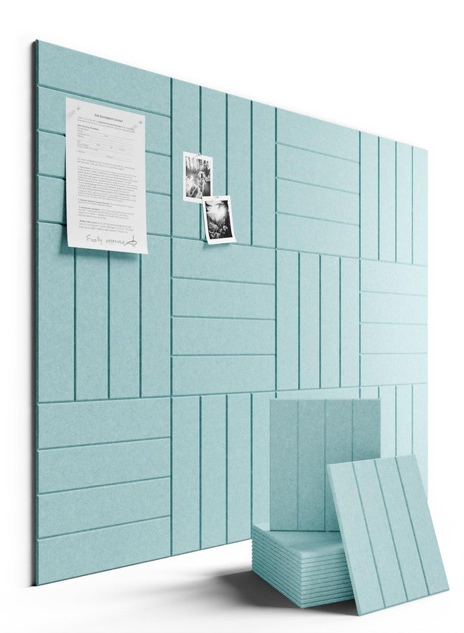 Fluxynara Large Felt Bulletin Board 48" x 36" Cork Board Alternative-12 Pack with 70 Safe Removable Adhesive Tabs, Cork Boards for Walls Cork Board for Home Office Classroom Pin Board-Seafoam Blue - Image 1