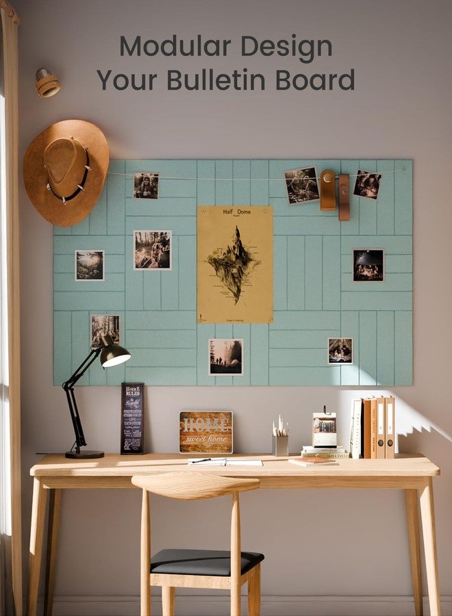 Fluxynara Large Felt Bulletin Board 48" x 36" Cork Board Alternative-12 Pack with 70 Safe Removable Adhesive Tabs, Cork Boards for Walls Cork Board for Home Office Classroom Pin Board-Seafoam Blue - Image 5