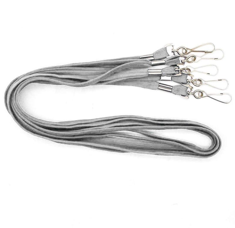 Bird Fiy Lanyard 100 Pack Bulk Badge Lanyards for ID Badges Neck Cruise Name Tag ID Holder (Gray, 100 Pack) - Image 3