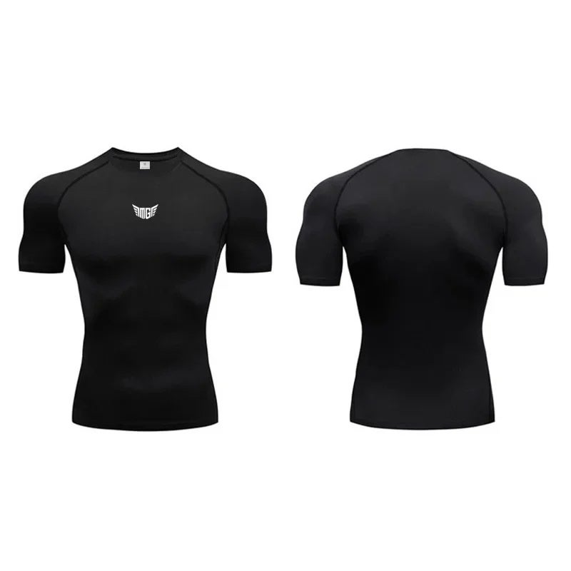 Men''s Quick-drying Tight Short-sleeved T-shirt Fitness Bodybuilding Running Sports Base Shirt High Elastic Breathable AliExpress - Image 5