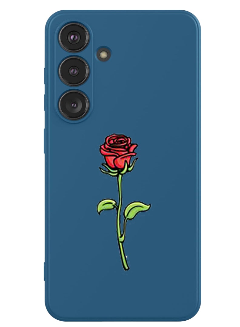 Theodor Protective Slim Fit Case Liquid Silicone Cover with Full Body Protection Anti-Scratch Shockproof Case For Samsung Galaxy S24 Plus (Blue) - Rose - Image 1