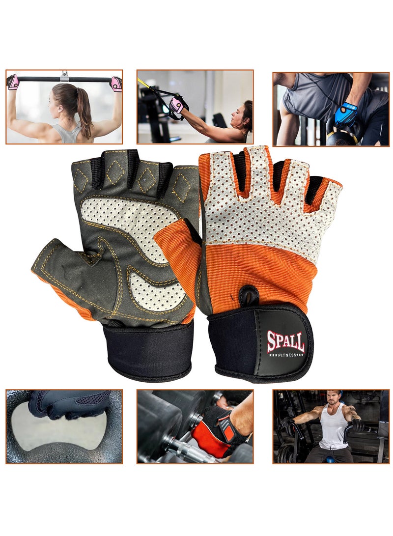Spall Weight Lifting Gloves Workout Gloves With Wrist Wrap Support Gym Gloves Ventilated Back Weight Lifting Gloves With Palm Protection For Lifting Training Fitness And Exercise - Image 1