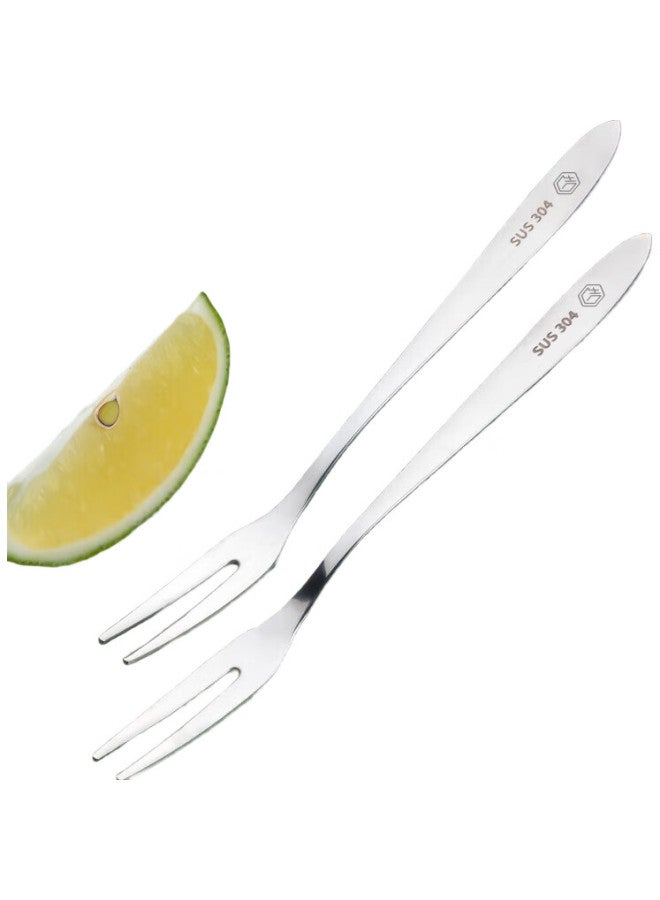 JD.com Jingzao 304 Stainless Steel Fruit Forks, Household Dessert Forks, Restaurant Small Forks, Mooncake Forks, Children'S Forks, 5-Piece Set - Image 3