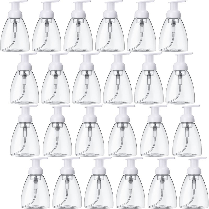 eBoot 24 Pack 8 oz Foaming Soap Dispenser Foaming Pump Bottle Travel Hand Soap Pump Foam Dispenser Bottle Plastic Press Bottles Empty Refillable Plastic Container for Liquid Shampoo
