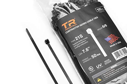 TR Industrial Contractor Series UV Cable Ties (100-Piece), 7.6", Type 21S, Made in USA - Image 5