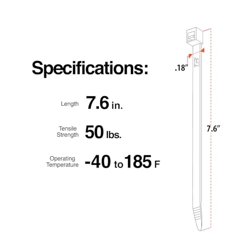 TR Industrial Contractor Series UV Cable Ties (100-Piece), 7.6", Type 21S, Made in USA - Image 4