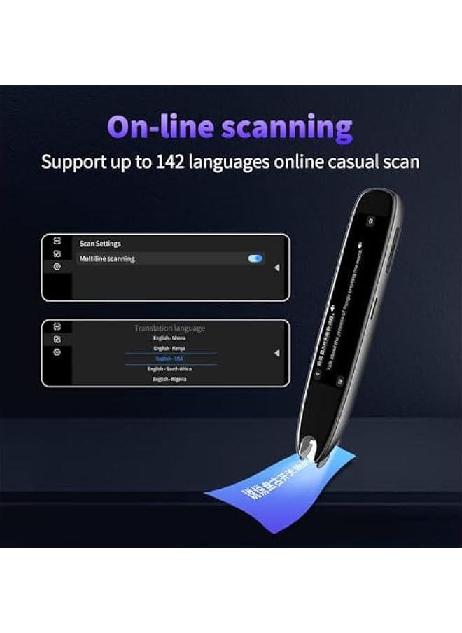 ANKOVO - Translation scanning Pen, 142 Language Translator Pen,Text Extract Scanner, Pen Scanner Translation Device, for People with Reading Disabilities and Learners Translation Pen - Image 1