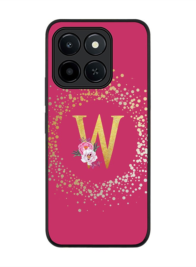 Stylizedd For Honor X6c Case,Slim fit Camera Protection, Shockproof Thin Phone cover  - Custom Monogram Floral - W ( Deep Pink )