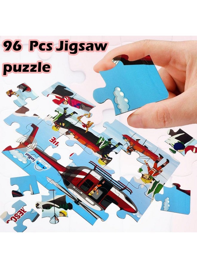 FunBlast Jigsaw Puzzles for Kids - Emergency Rescue Jigsaw Puzzles for Kids and Police Team Jigsaw Puzzle Toys, Floor Puzzle for Children, Set of 4 Puzzles - 96 Pcs Puzzle (Multicolour) - Image 4