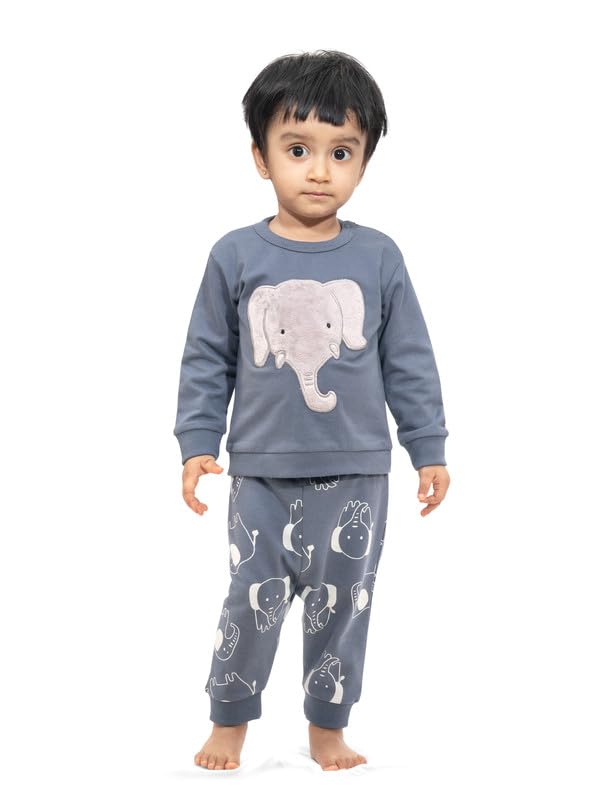 ARIEL Unisex Baby Full Sleeves Cotton Sweatshirt & Joggers Set (Pack of 2) (AR-BS-P2-elephanthead_royaldog3D-3-4) - Image 4