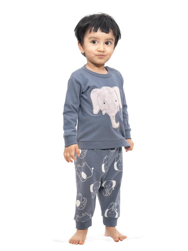 ARIEL Unisex Baby Full Sleeves Cotton Sweatshirt & Joggers Set (Pack of 2) (AR-BS-P2-elephanthead_royaldog3D-3-4) - Image 5
