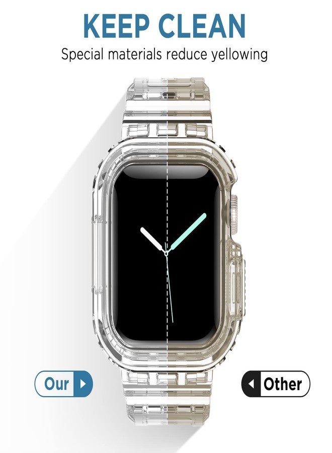 DABAOZA 5 Packs Compatible for Clear Apple Watch Band 45mm 44mm 42mm, Jelly Crystal Women Men TPU Strap for iWatch Series 11 10 9 8 7 6 SE 5 4 3 2 1 Ultra 3 2 (45/44/42, Neon Series) - Image 3