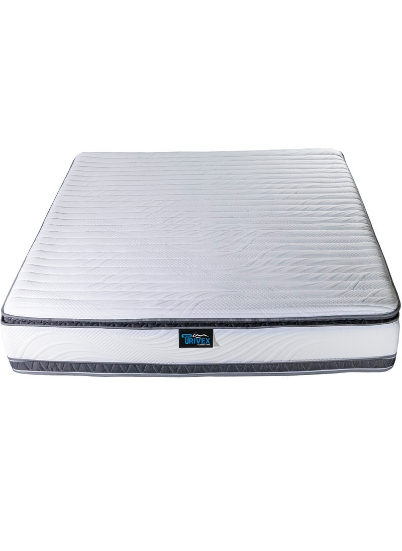 TRIVEX - Queen Size Pocket Spring Mattress, 33cm Thick Mattress with Pillow Top, Promotes Healthy Spinal Alignment, Deep & Refreshing Sleep, Durable & Comfortable, Relieve Back Pain (160 x 200 x 33) - Image 1