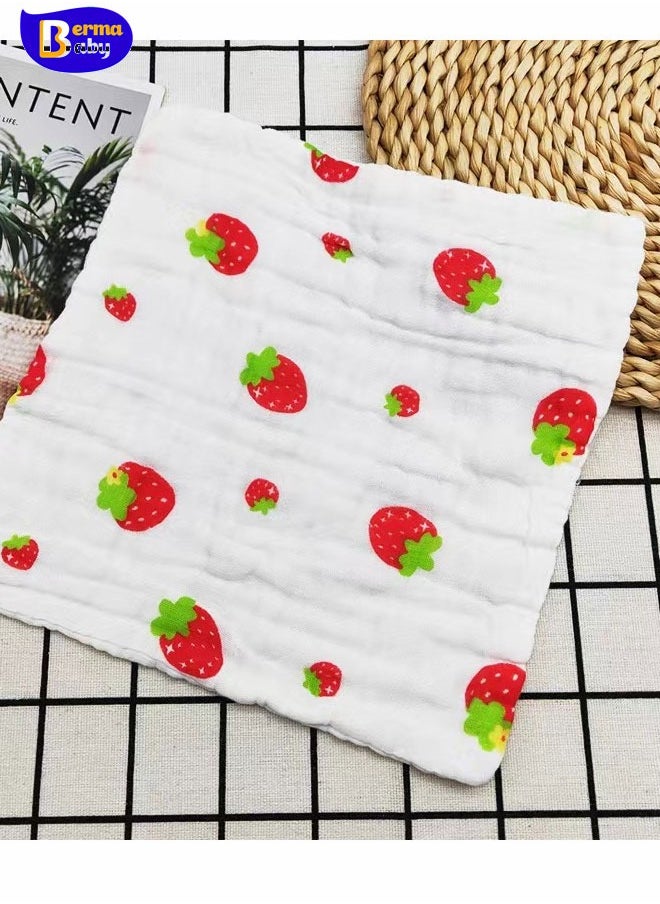 Berma Baby Baby  Washcloths Newborn Face Towel - Baby Muslin Burp Cloths 1Pack Soft Absorbent Natural Cotton Wash Towel 25*25CM Baby Bath Towels Wipes Baby Registry as Shower Muslin 6 Layers Cotton Soft Baby Face Towel Handkerchief Bathing Feeding Face Washcloth  - Image 1