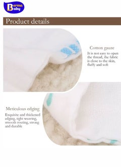 Berma Baby Baby  Washcloths Newborn Face Towel - Baby Muslin Burp Cloths 1Pack Soft Absorbent Natural Cotton Wash Towel 25*25CM Baby Bath Towels Wipes Baby Registry as Shower Muslin 6 Layers Cotton Soft Baby Face Towel Handkerchief Bathing Feeding Face Washcloth  - Image 2