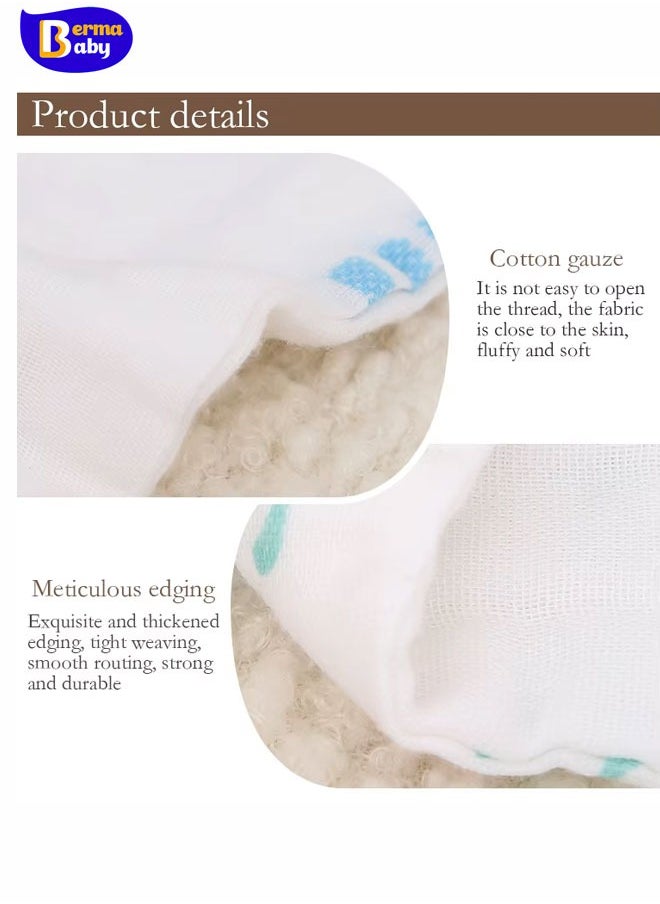 Berma Baby Baby  Washcloths Newborn Face Towel - Baby Muslin Burp Cloths 1Pack Soft Absorbent Natural Cotton Wash Towel 25*25CM Baby Bath Towels Wipes Baby Registry as Shower Muslin 6 Layers Cotton Soft Baby Face Towel Handkerchief Bathing Feeding Face Washcloth  - Image 2